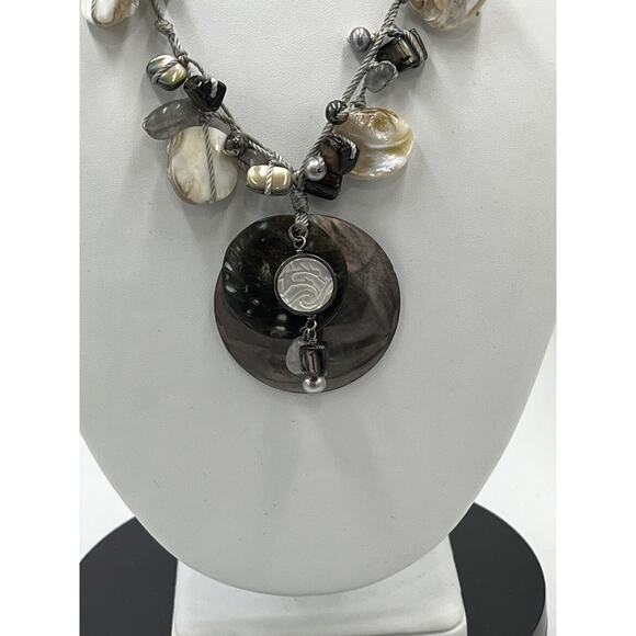 Silpada Sterling Silver Pretty Mother of Pearl Shell Boardwalk Necklace N2098 - Picture 13 of 14